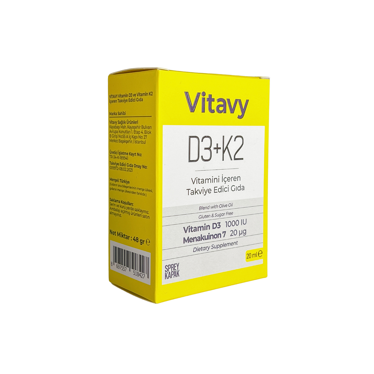 Vitavy D3K2 Vitamini Sprey Takviye Edici Gıda