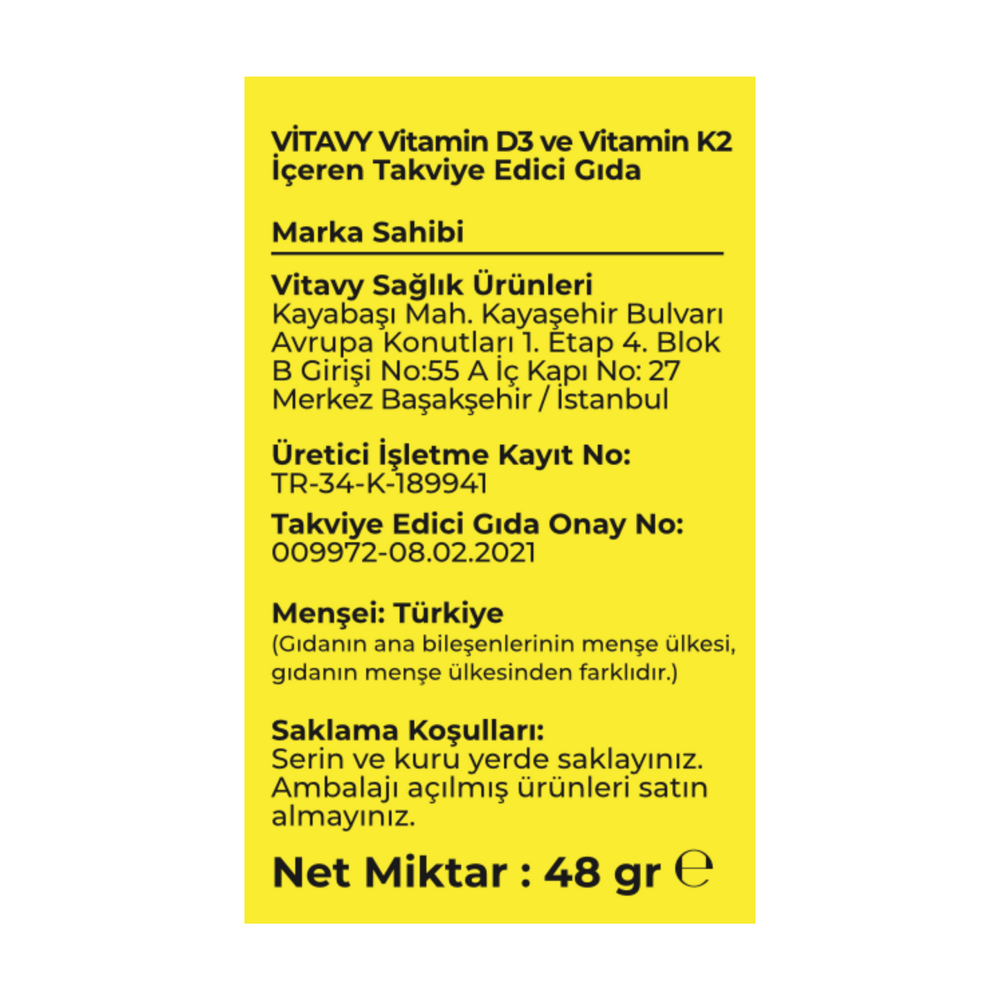 Vitavy D3K2 Vitamini Sprey Takviye Edici Gıda