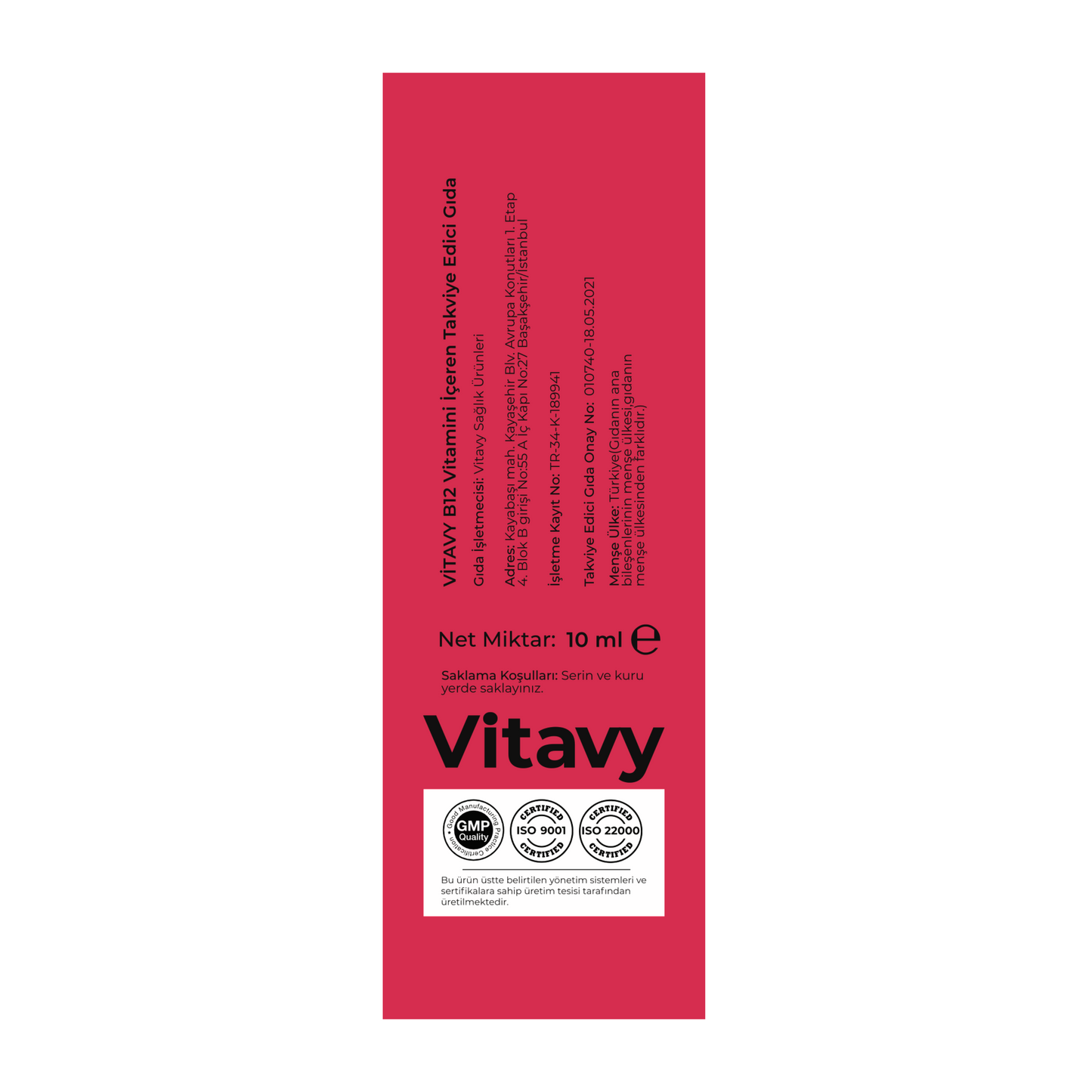 Vitavy B12 Vitamini İçeren Sprey Takviye Edici Gıda