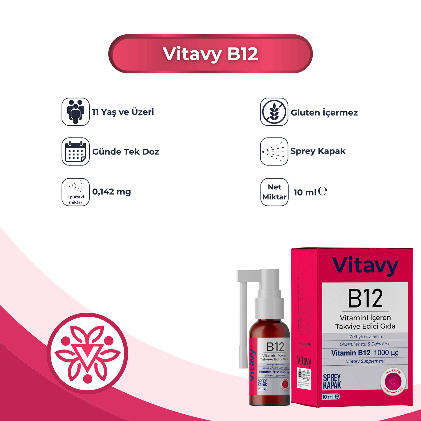 Vitavy B12 Vitamini İçeren Takviye Edici Gıda | Sprey İkili Set