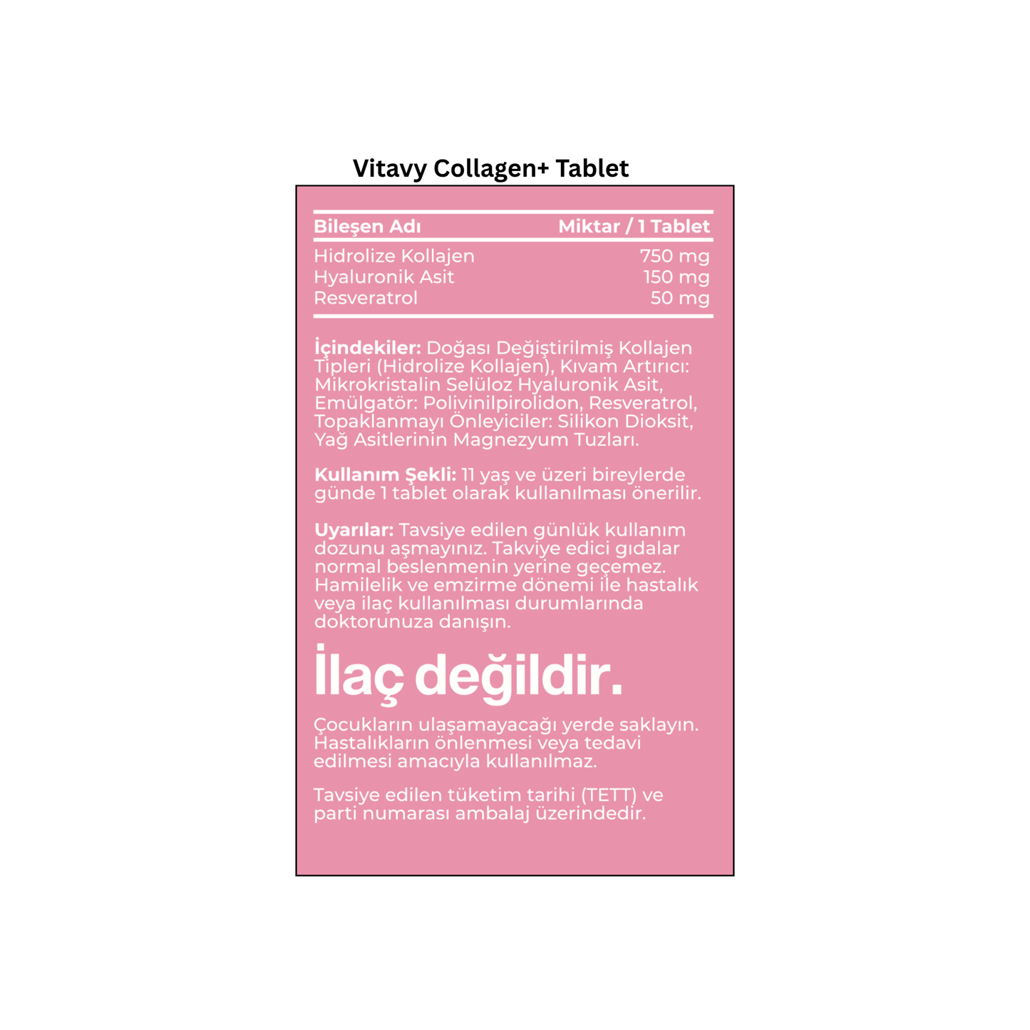 Vitavy Kollajen & Hyaluronik Asit & Resveratrol İçeren Takviye Edici Gıda | İkili Set
