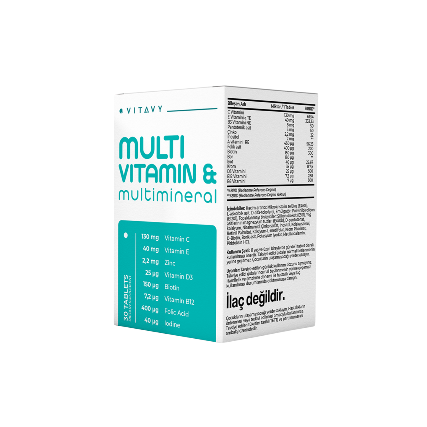 Vitavy Vitamin ve Mineral İçeren Takviye Edici Gıda | Multivitamin & Multimineral | İkili Set