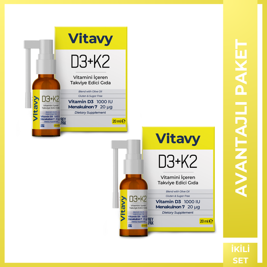Vitavy D3K2 Vitamini İçeren Takviye Edici Gıda | Sprey İkili Set