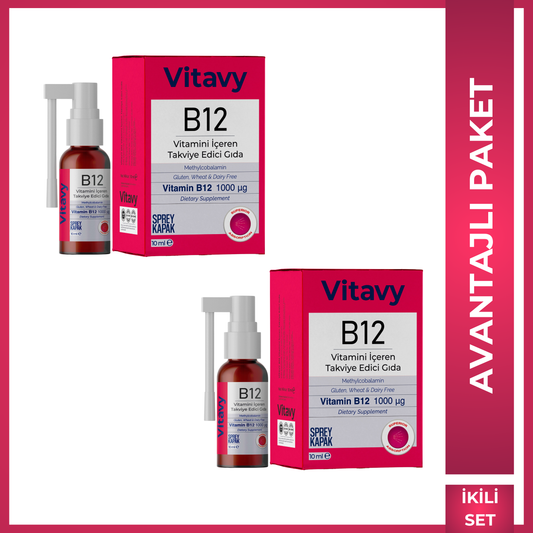 Vitavy B12 Vitamini İçeren Takviye Edici Gıda | Sprey İkili Set