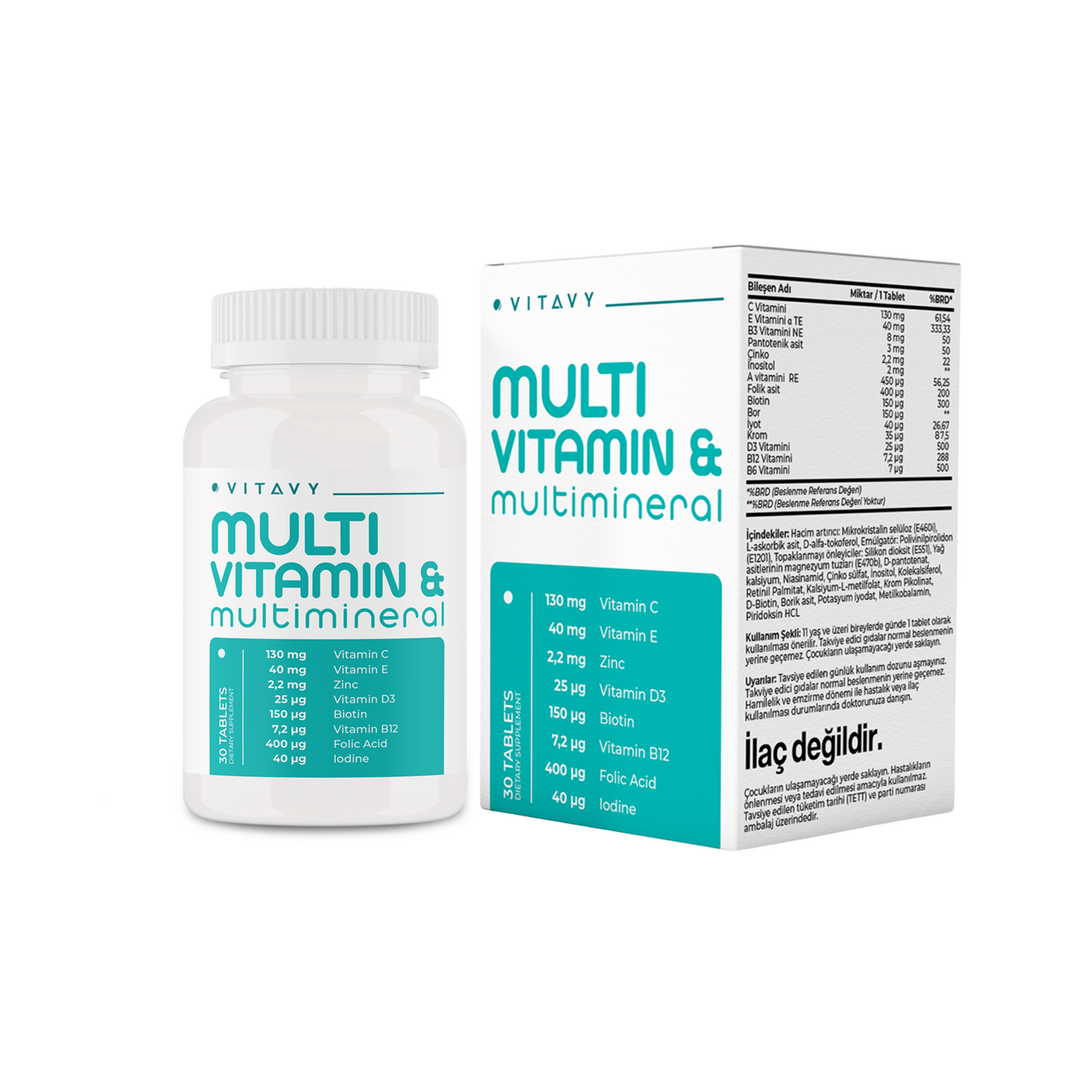 Vitavy Vitamin ve Mineral İçeren Takviye Edici Gıda | Multivitamin & Multimineral
