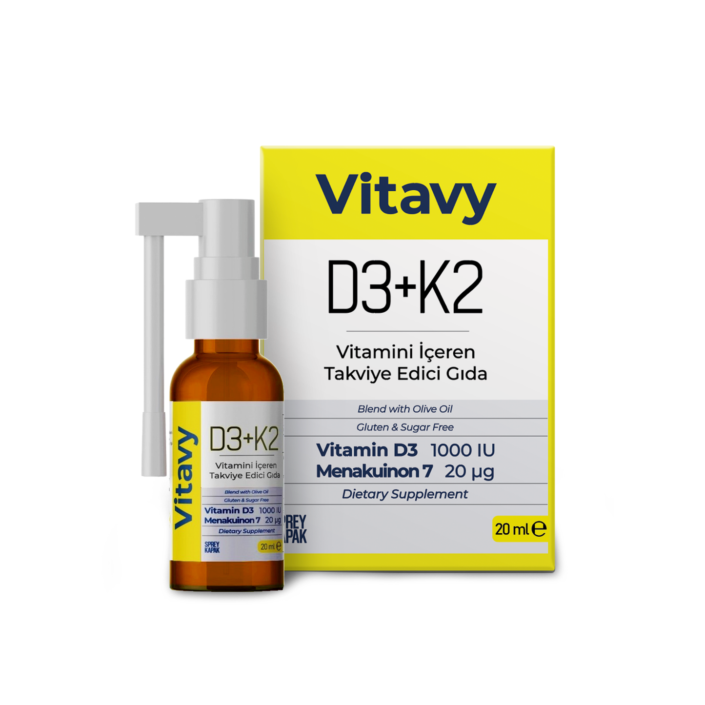 Vitavy Vitamin ve Mineral İçeren Takviye Edici Gıda (Multivitamin & Multimineral) ve Vitavy D3K2 Vitamini İçeren Takviye Edici Gıda | İkili Set