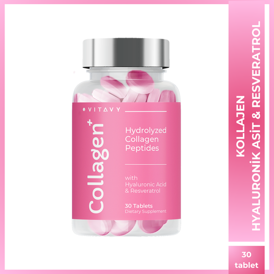 Vitavy Kollajen & Hyaluronik Asit & Resveratrol İçeren Takviye Edici Gıda